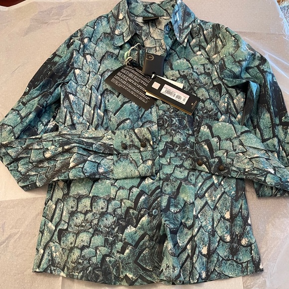 NWT! Just Cavalli By Roberto Cavalli Fish Scale Blouse Size: XS - Picture 3 of 15